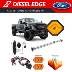 2024 Ford Powerstroke 6.7 with a complete delete kit, including a tuner and delete pipe, for optimized performance.